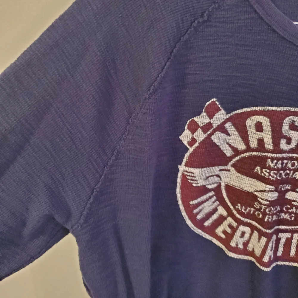 Lucky brand Nascar International long sleeve thermal tee size XL blue red - Picture 9 of 13